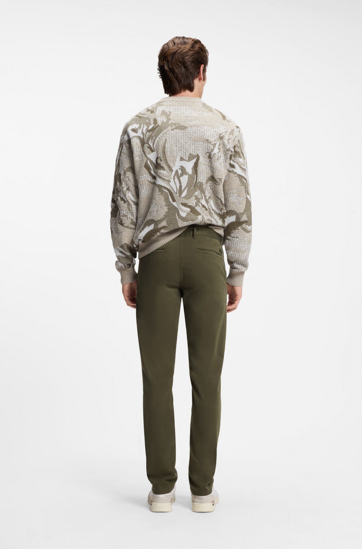 Slim-fit chinos, Khaki