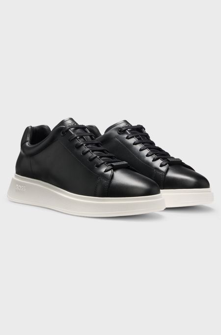 Leather trainers, Black