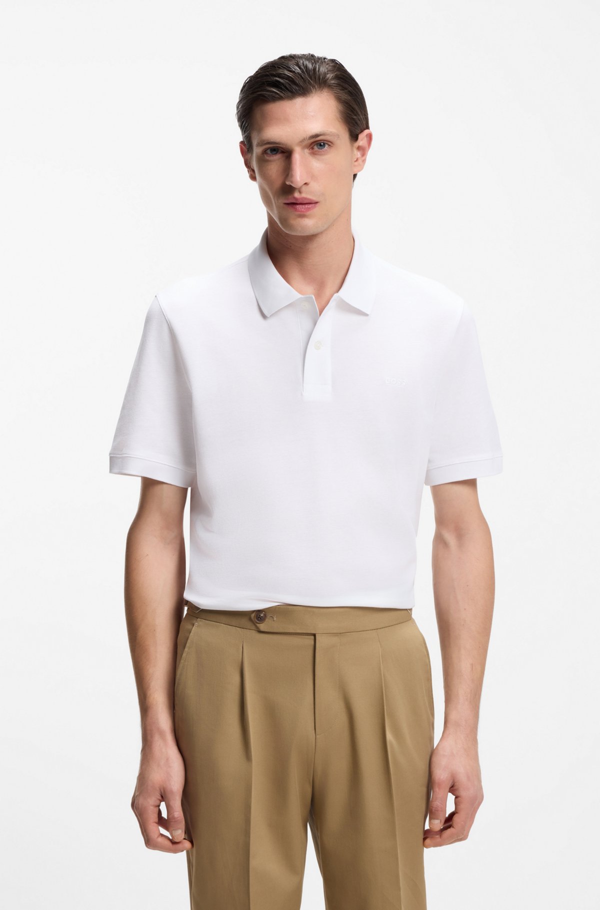 Pallas cotton polo shirt, White