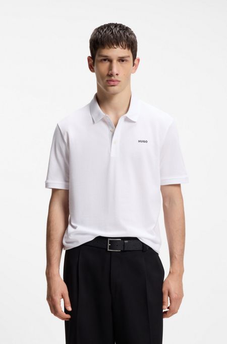 Cotton polo shirt, Natural