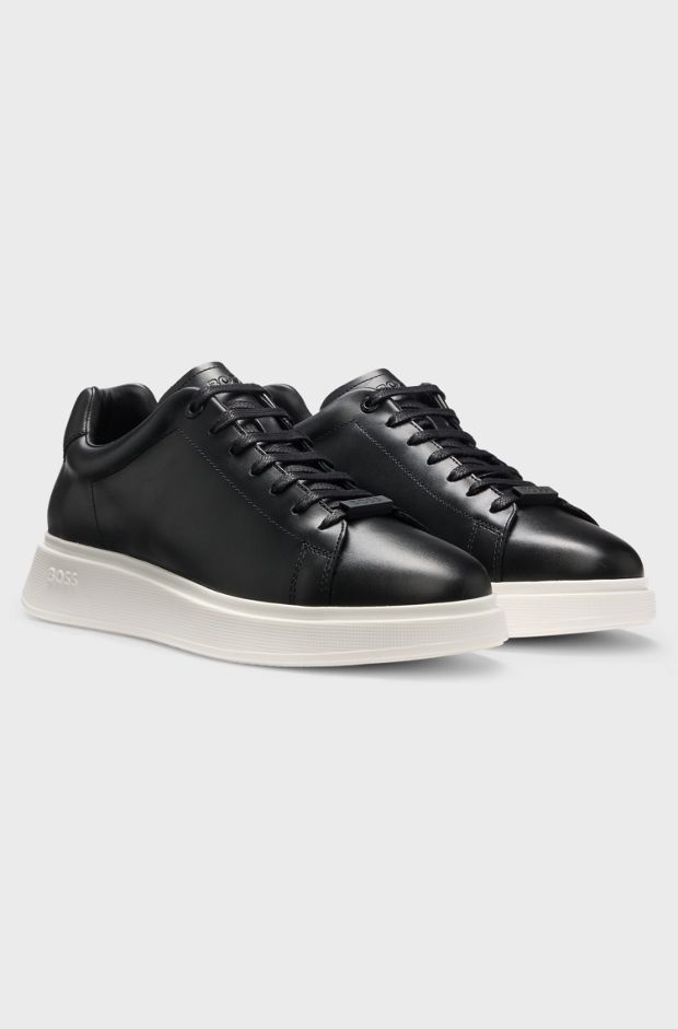 Leather trainers, Black