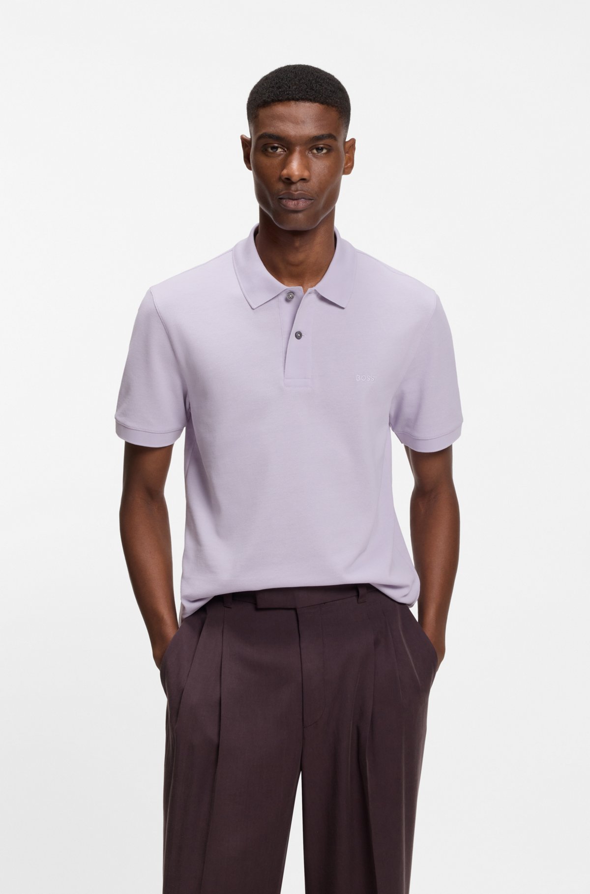 Pallas cotton polo shirt, Light Purple